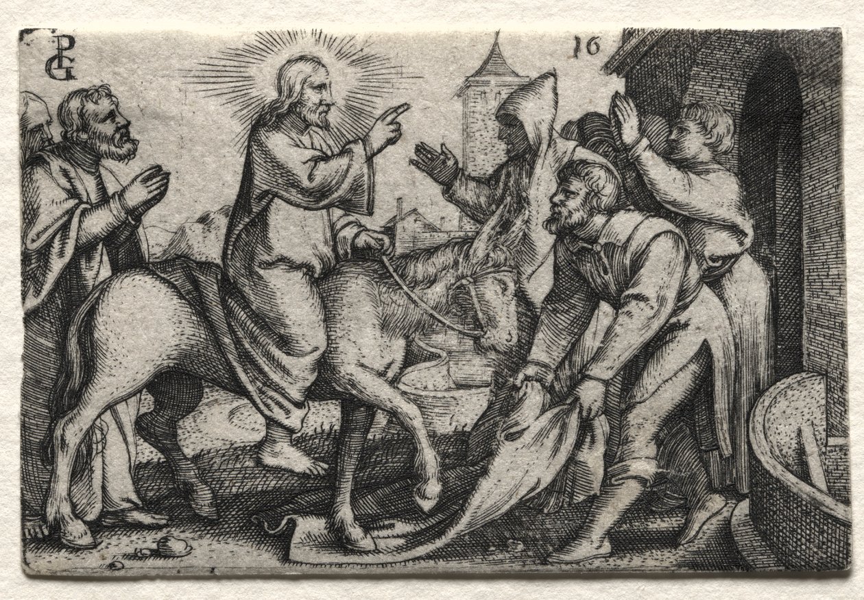 La vida de Jesucristo: Cristo entrando en Jerusalén de Georg Pencz