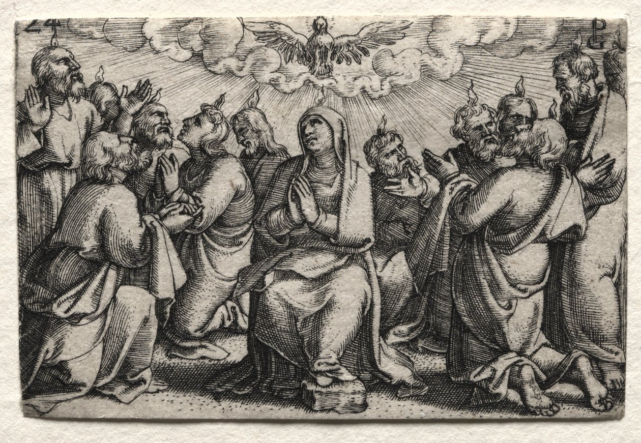 La vida de Jesucristo: La venida del Espíritu Santo de Georg Pencz