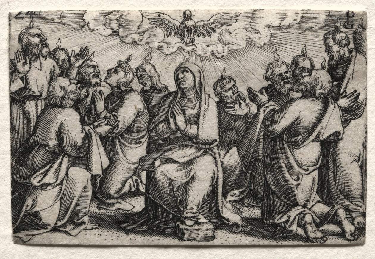 La Vida de Jesucristo: El Descenso del Espíritu Santo, c. 1534-35 de Georg Pencz