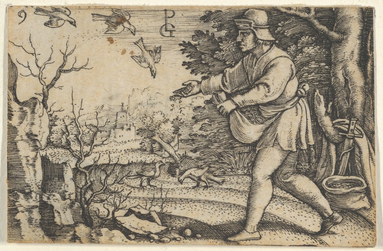 La parábola del sembrador, de La historia de Cristo de Georg Pencz