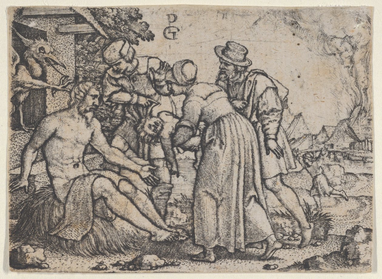 La persecución de Job de Georg Pencz