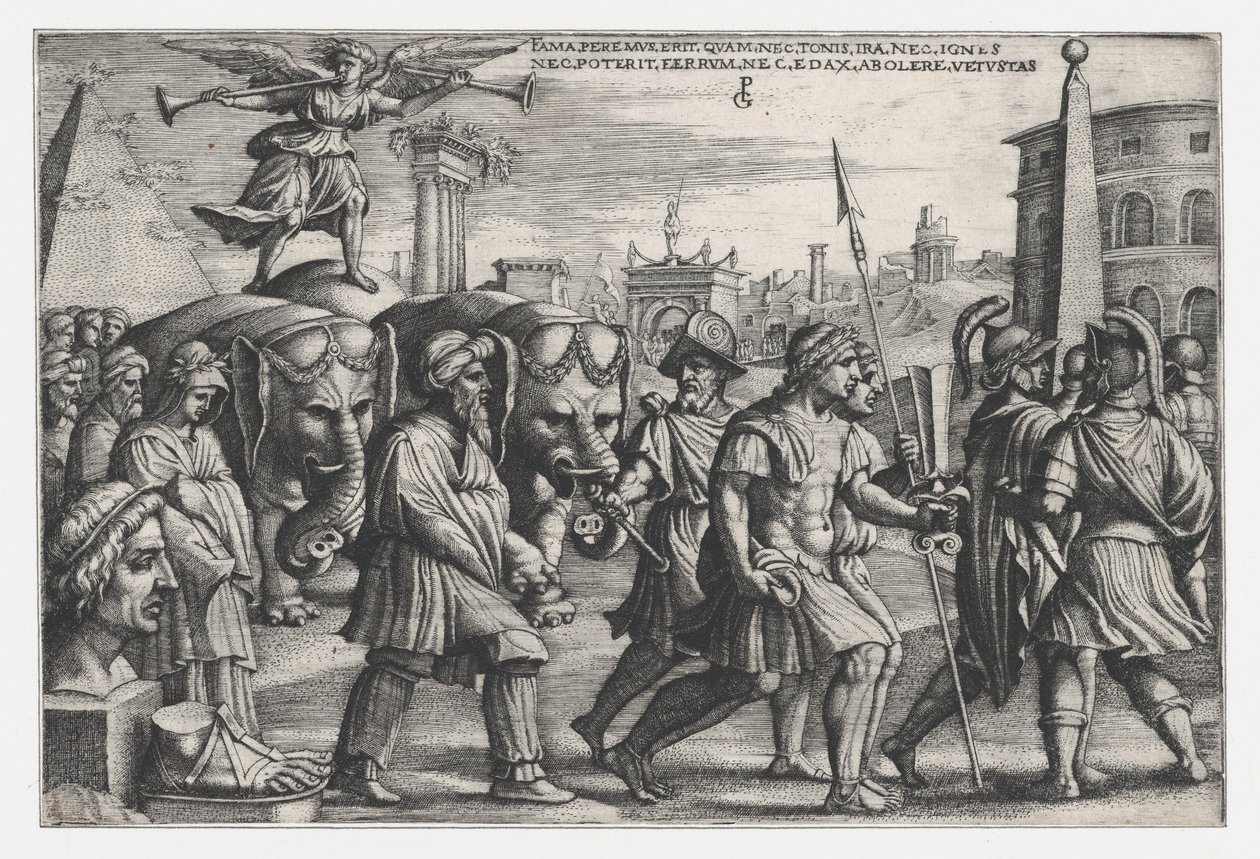 El Triunfo de la Fama sobre la Castidad, de Los Triunfos de Petrarca de Georg Pencz