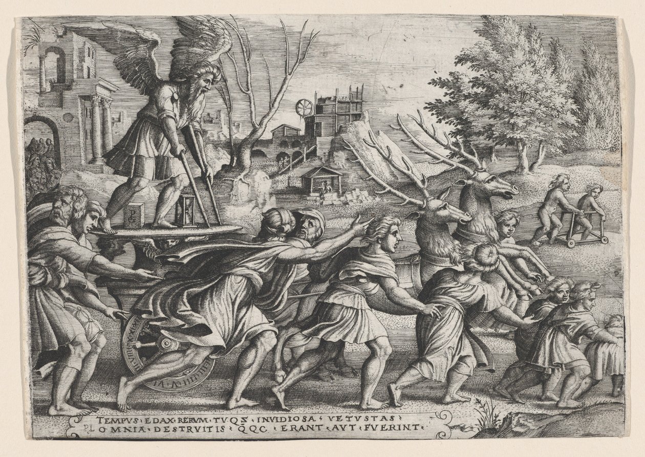 El triunfo del tiempo sobre la fama, de Los triunfos de Petrarca de Georg Pencz