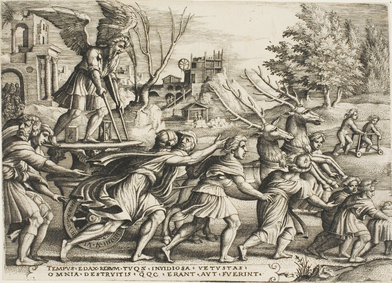 El Triunfo del Tiempo, lámina cuatro de Los Triunfos de Petrarca de Georg Pencz