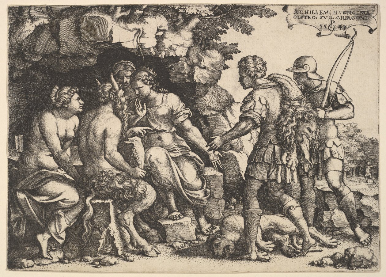Tetis y Quirón de Georg Pencz