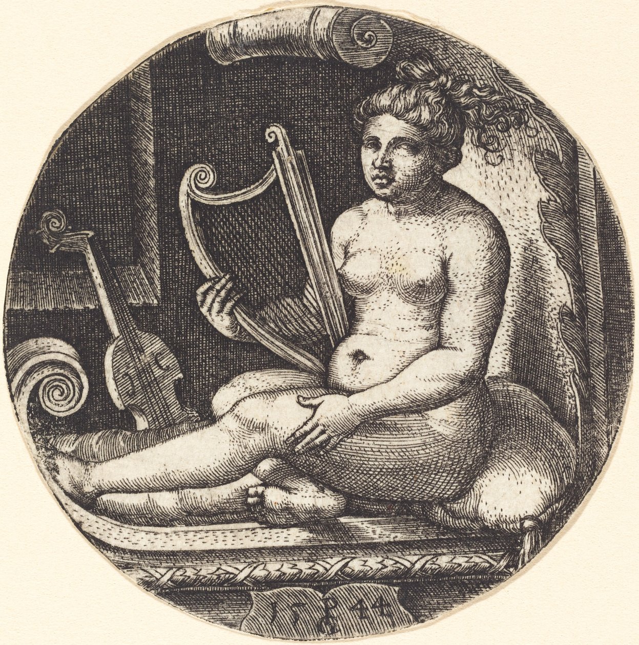 Mujer con arpa de Georg Pencz