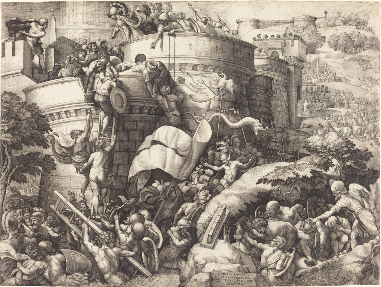 La toma de Cartagena de Georg Pencz after Giulio Romano