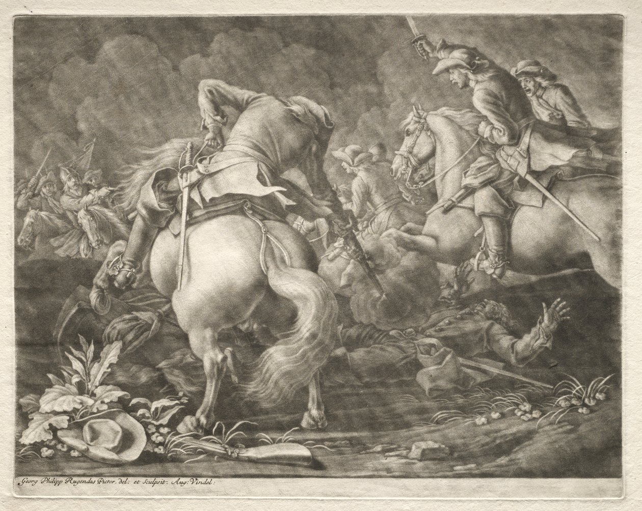 Skirmish between Prussian and Hungarian Hussars de Georg Philipp I Rugendas
