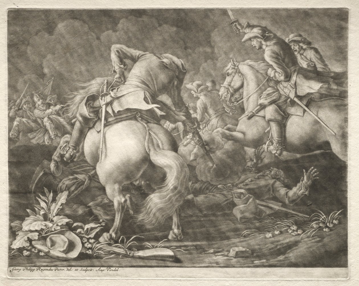Escaramuza entre húsares prusianos y húngaros de Georg Philipp I Rugendas