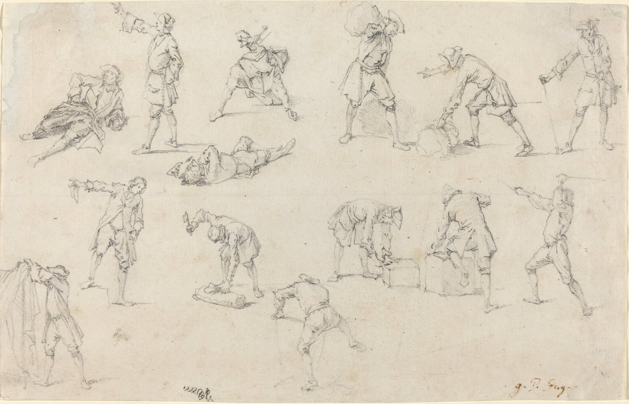 Estudios de soldados en el campamento de Georg Philipp Rugendas