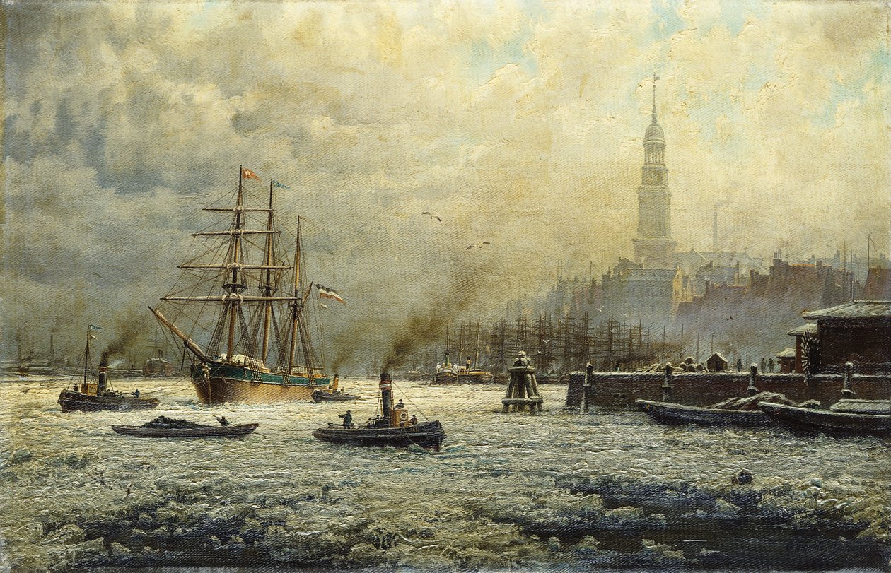 El puerto de Hamburgo, 1893 de Georg Schmitz