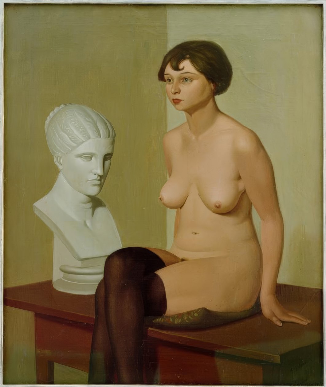 Desnudo femenino con cabeza de yeso de Georg Scholz