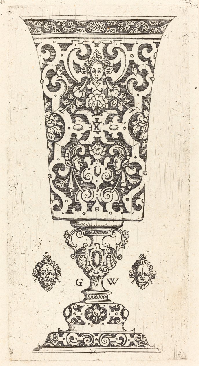 Copa decorada con máscara de Georg Wechter I