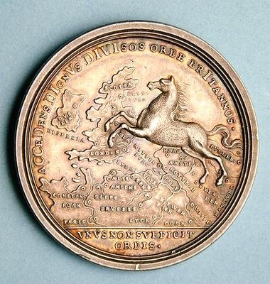 Medalla conmemorativa de la ascensión de Jorge I de Georg Wilhelm Vestner