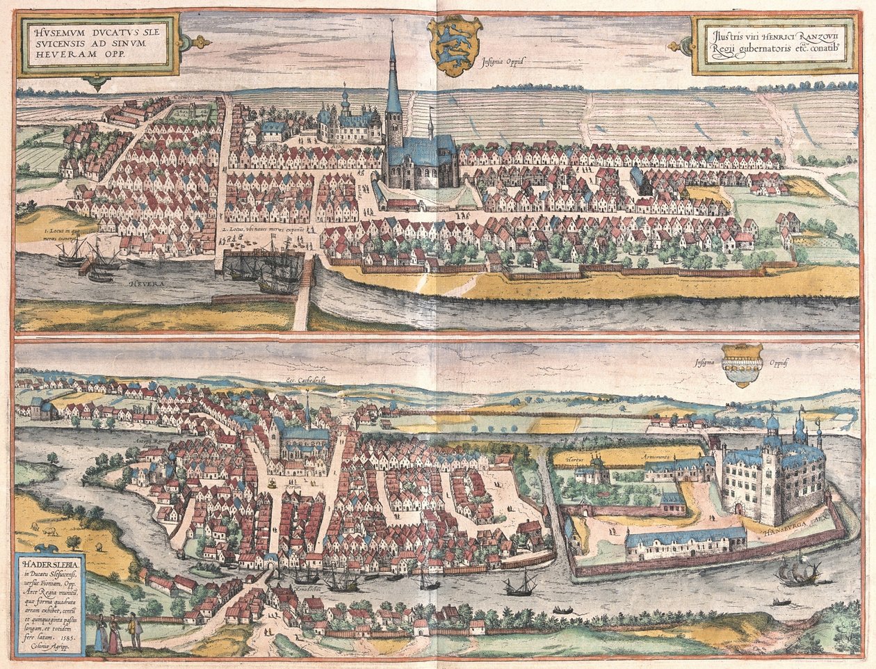Husum, Alemania, ilustración de Civitates Orbis Terrarum de Georg Braun und Franz Hogenberg