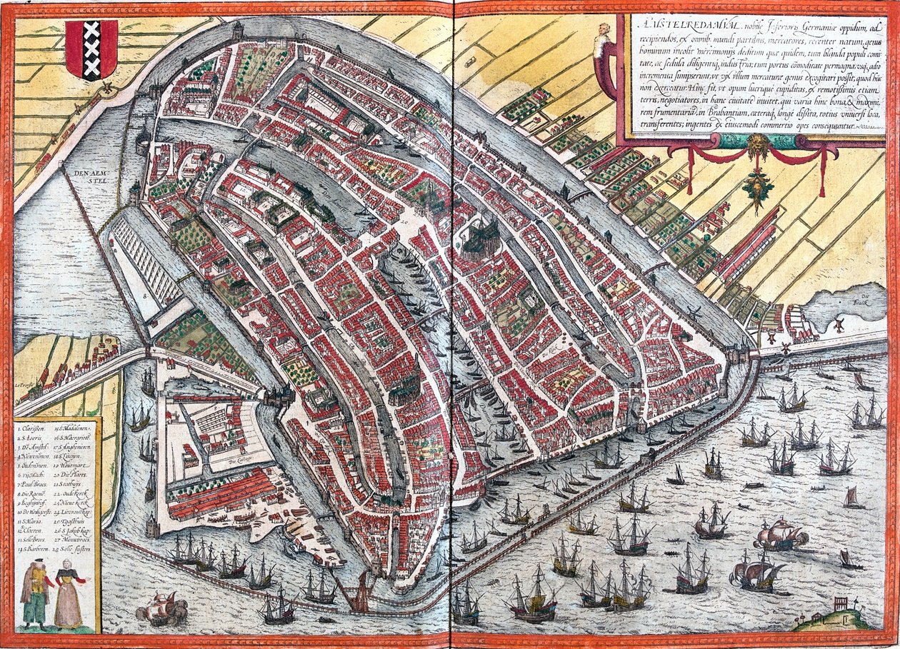 Amsterdam, Países Bajos de Georg and Hogenberg Franz (1535 90) Braun