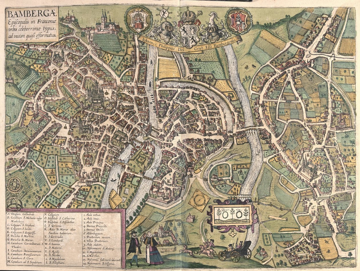 Bambergen (Alemania) de Georg Braun and Hogenberg Franz