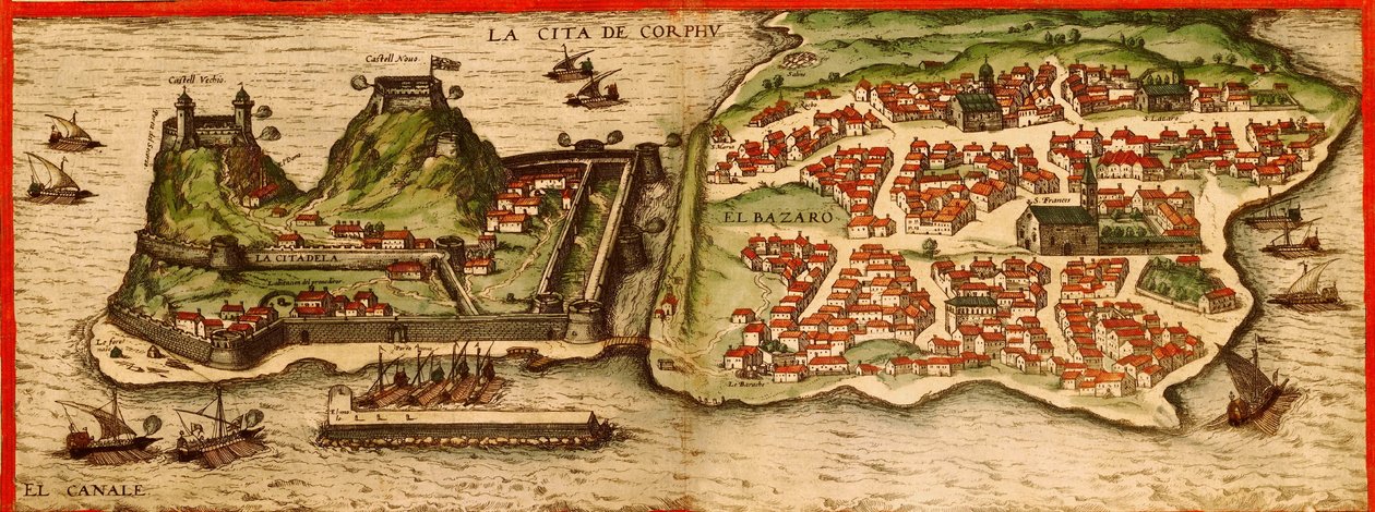 Corfú, Grecia de Georg and Hogenberg Franz (1535 90) Braun