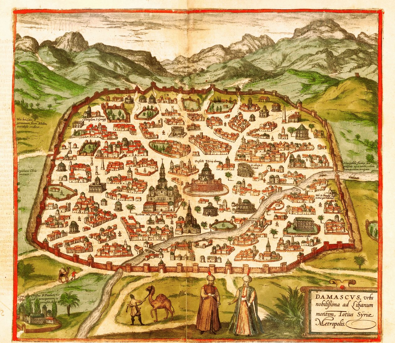 Damasco, Siria de Georg and Hogenberg Franz (1535 90) Braun