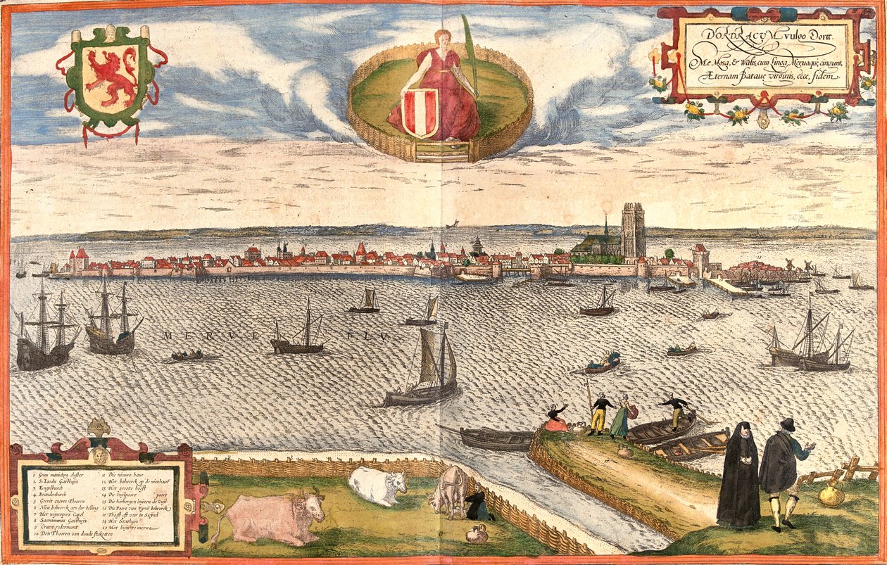 Dordrecht, Países Bajos de Georg and Hogenberg Franz (1535 90) Braun