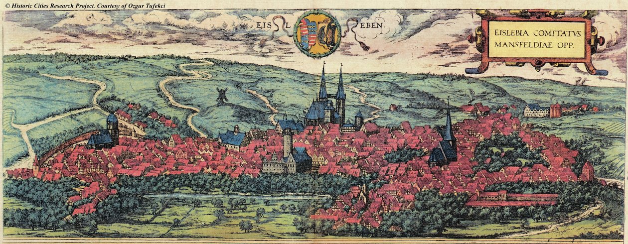 Eisleben en Sajonia de Georg and Hogenberg Franz (1535 90) Braun