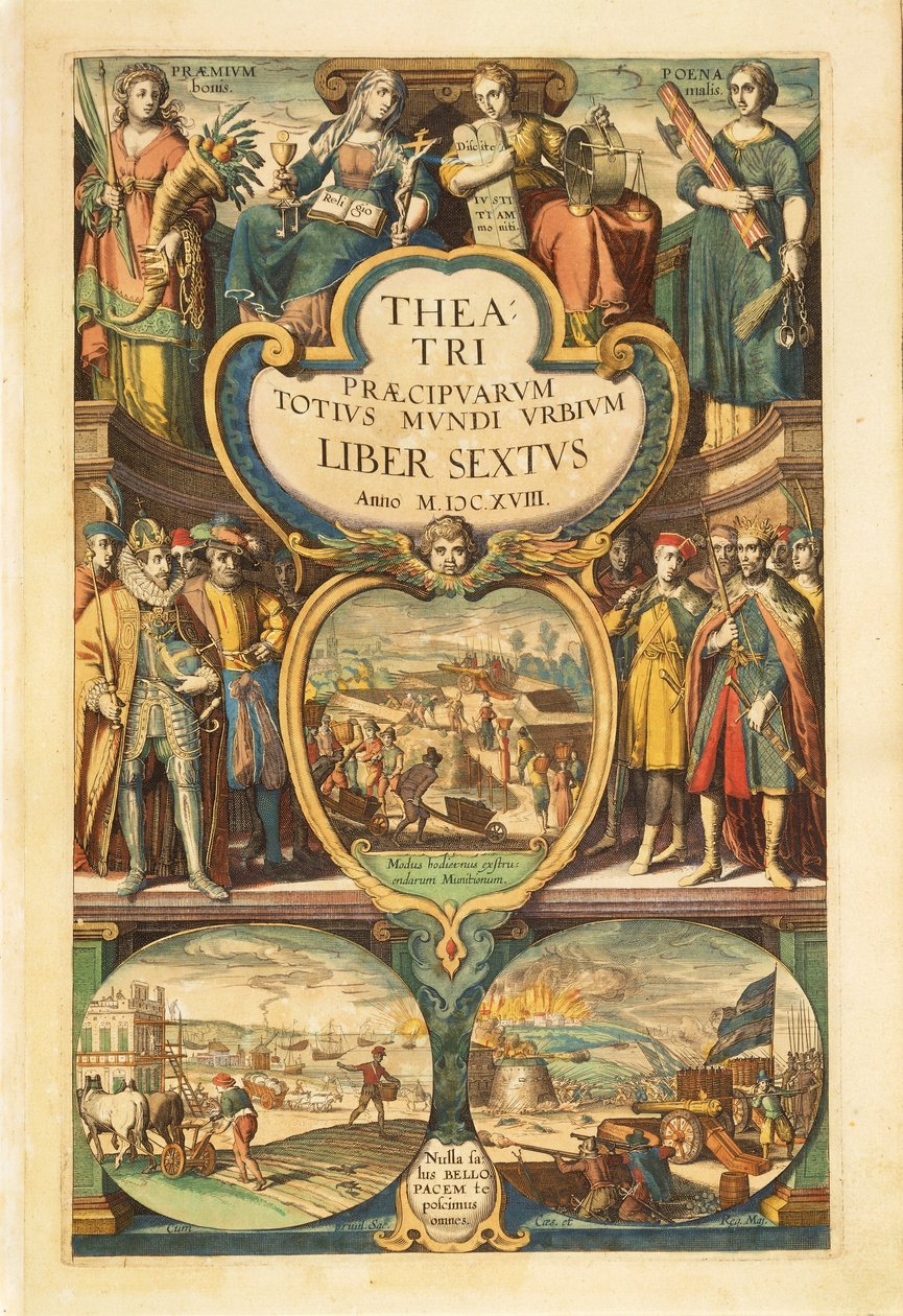 Frontispicio del volumen VI, del Civitates Orbis Terrarum de Georg Braun de Georg Braun and Hogenberg Franz