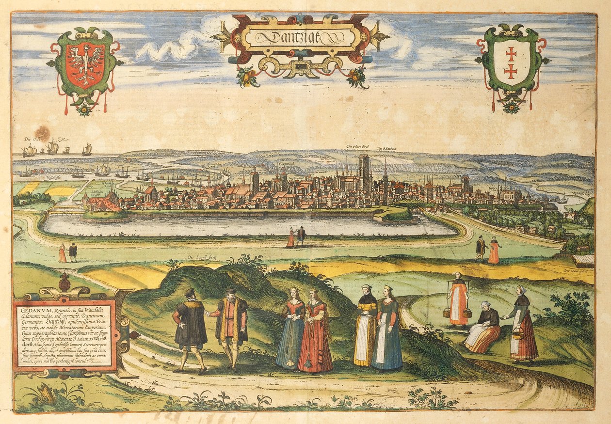 Gdansk de Civitates Orbis Terrarum por Georg Braun de Georg Braun and Hogenberg Franz