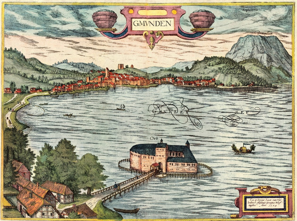 Gmunden, Austria de Georg and Hogenberg Franz (1535 90) Braun
