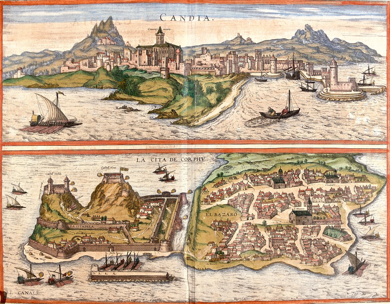 Heraklion, Corfú, Grecia de Georg and Hogenberg Franz (1535 90) Braun
