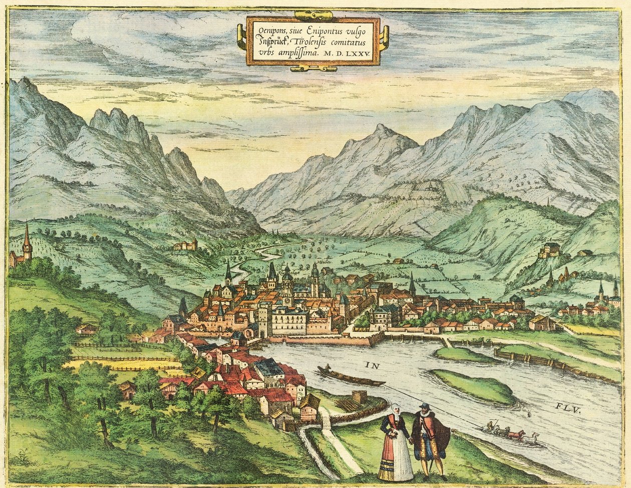 Innsbruck, Austria, Tirol de Georg and Hogenberg Franz (1535 90) Braun