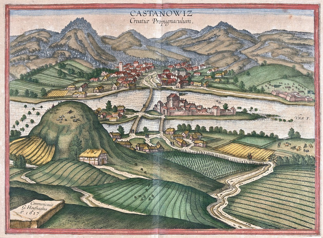 Kostajnica, Croacia (grabado) de Georg Braun and Hogenberg Franz