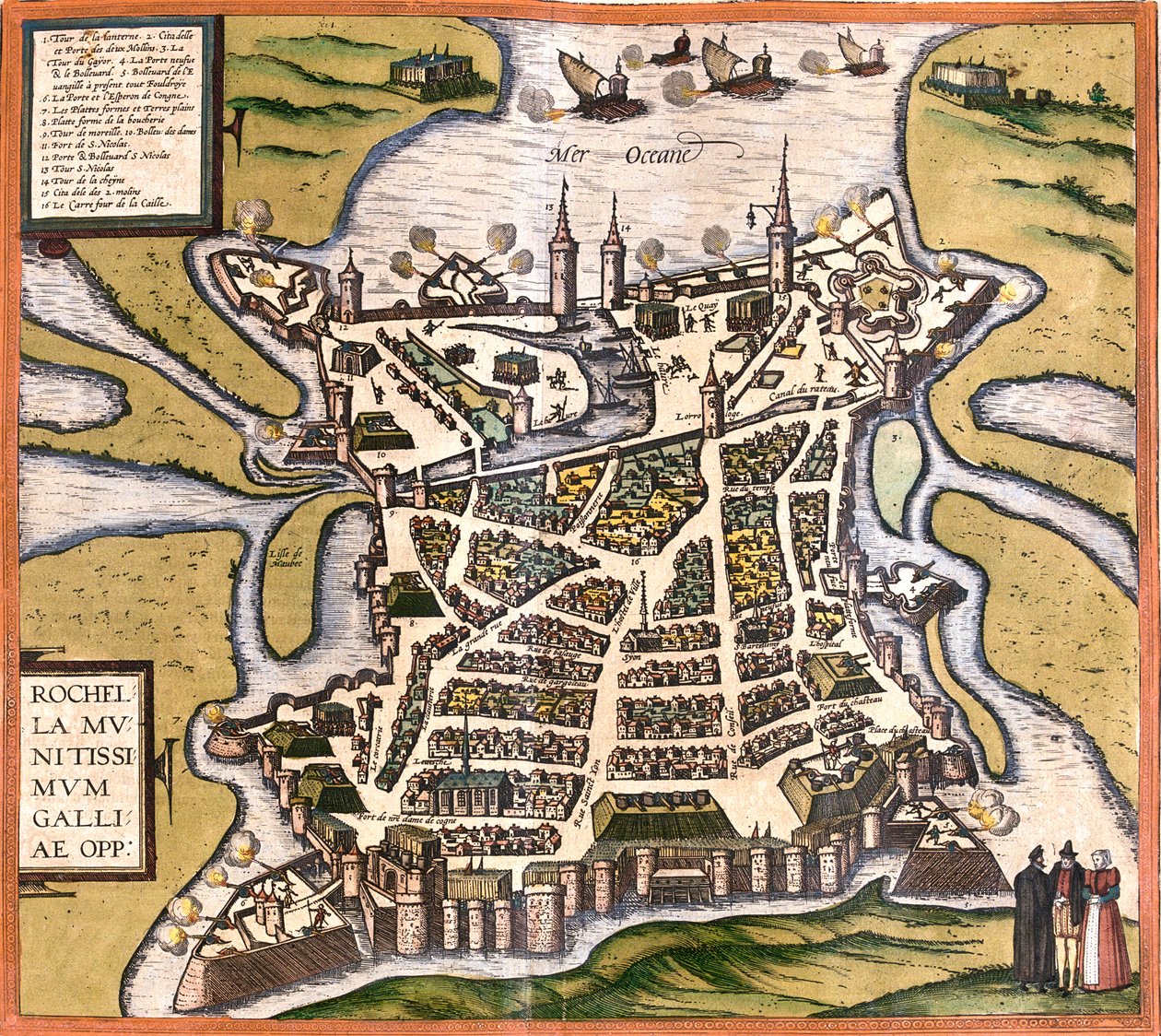 La Rochelle, Francia de Georg and Hogenberg Franz (1535 90) Braun