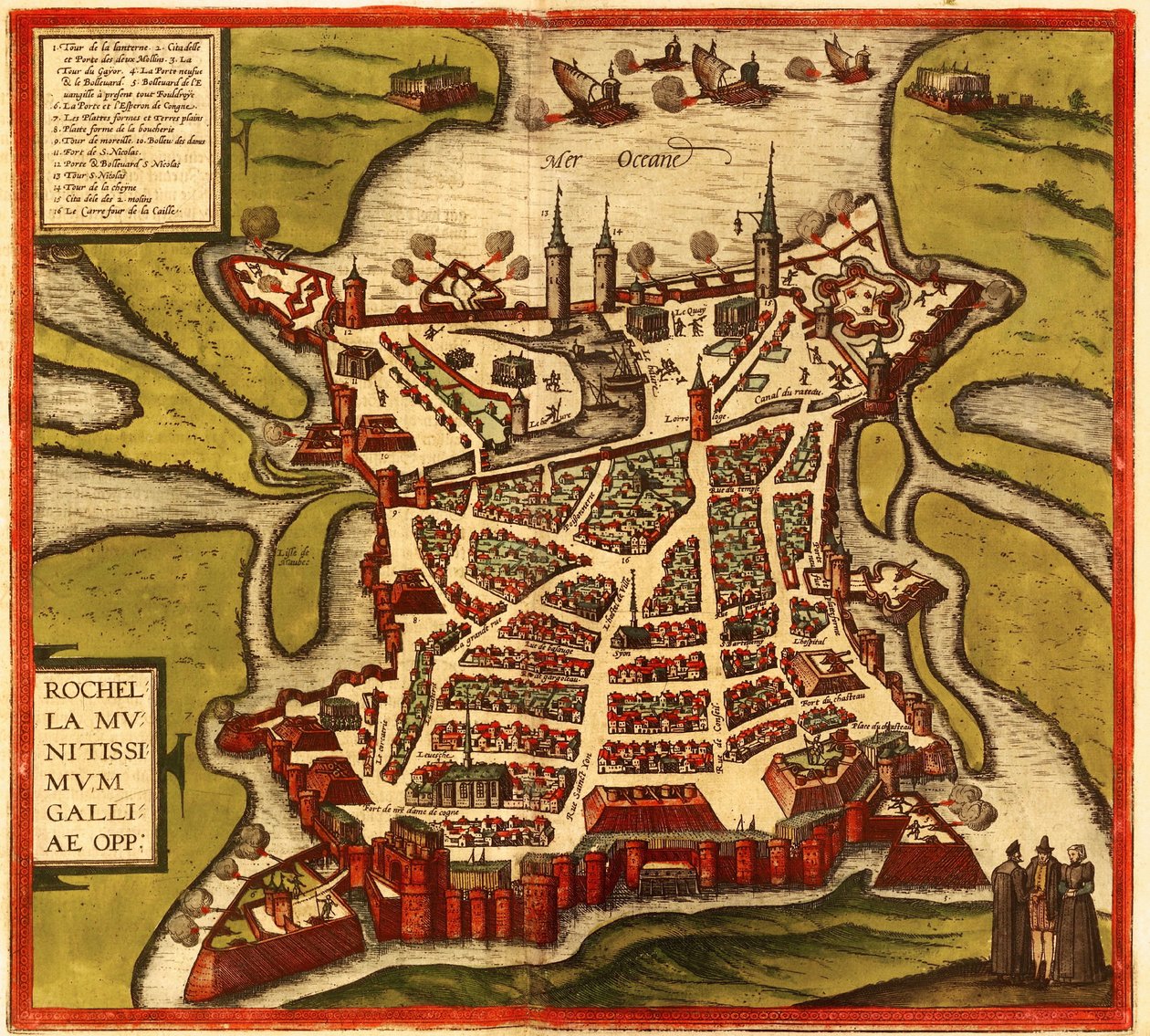 La Rochelle, Francia de Georg and Hogenberg Franz (1535 90) Braun