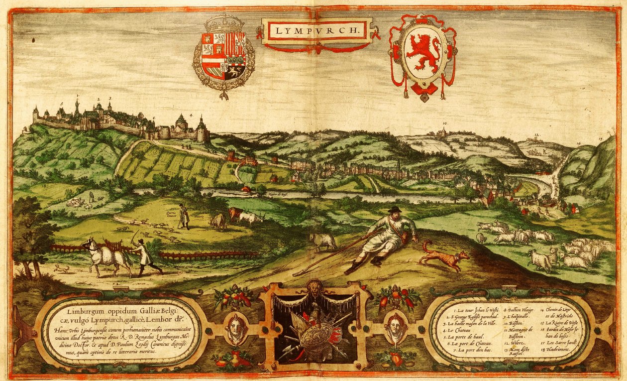 Limburgo, Países Bajos de Georg and Hogenberg Franz (1535 90) Braun