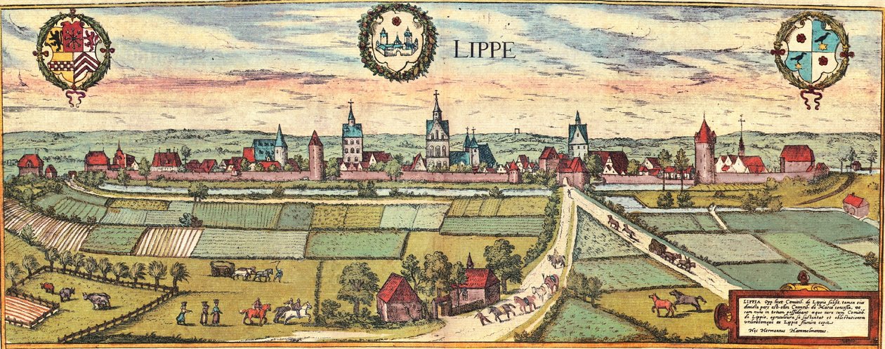 Lippe, Alemania de Georg and Hogenberg Franz (1535 90) Braun