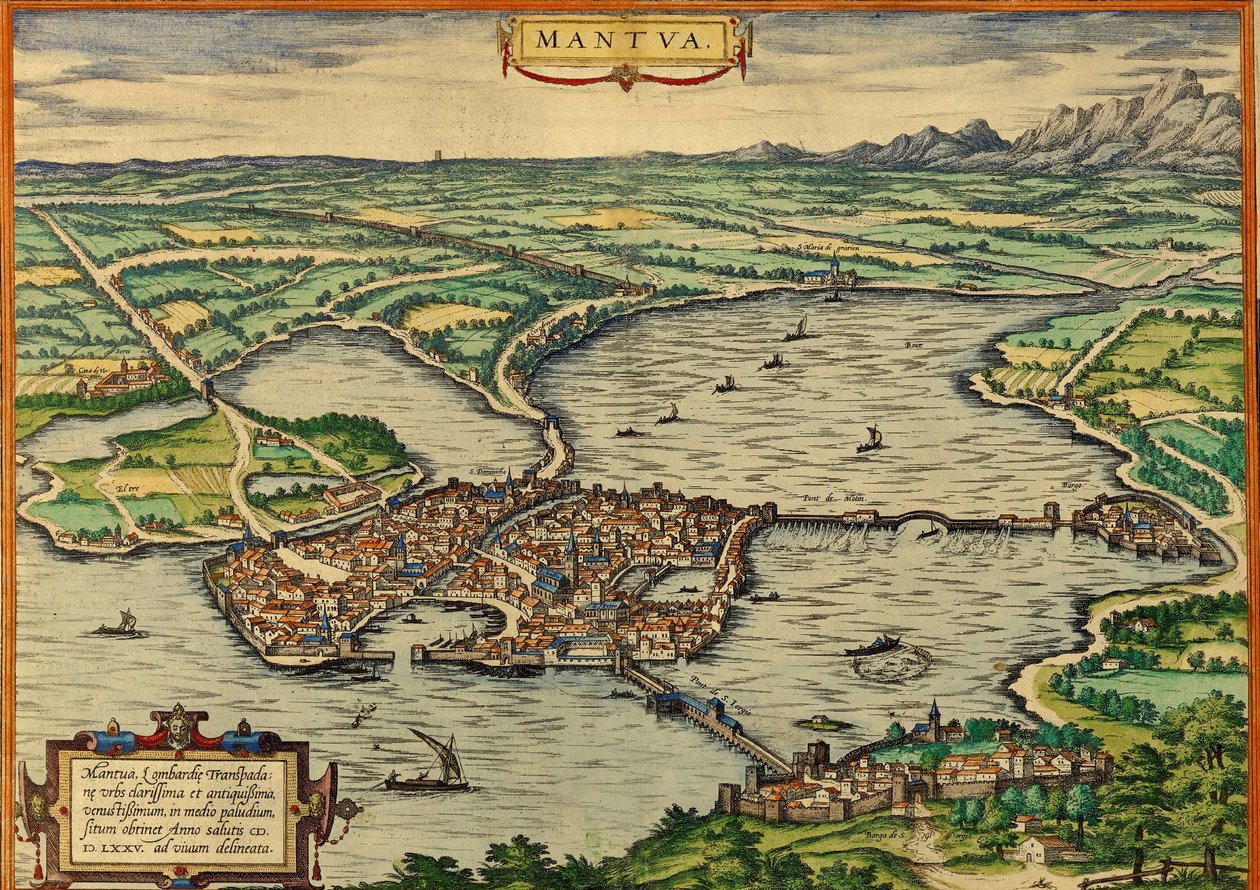 Mantua, Italia de Georg and Hogenberg Franz (1535 90) Braun