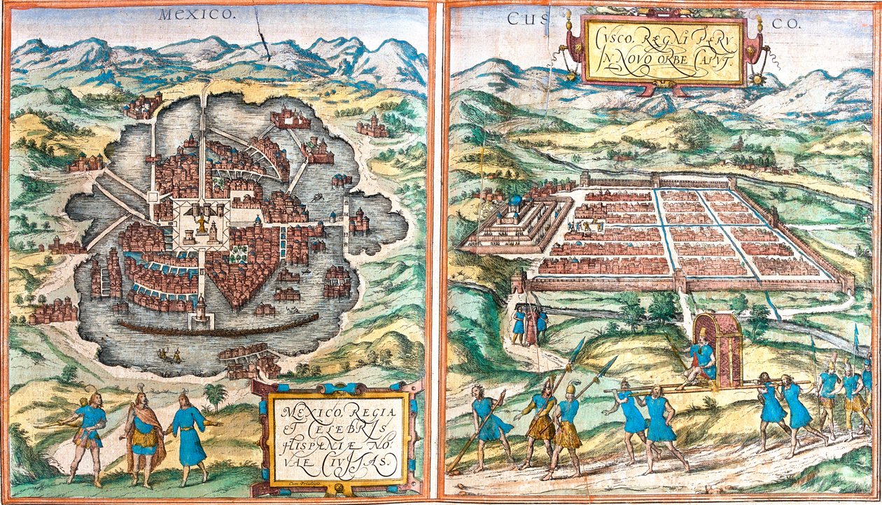 Ciudad de México, Cusco, México de Georg and Hogenberg Franz (1535 90) Braun
