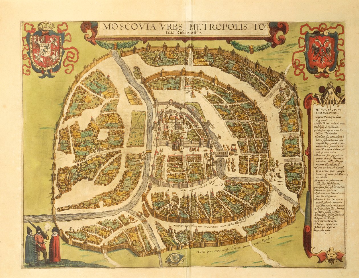 Moscú de Civitates Orbis Terrarum de Georg Braun and Hogenberg Franz