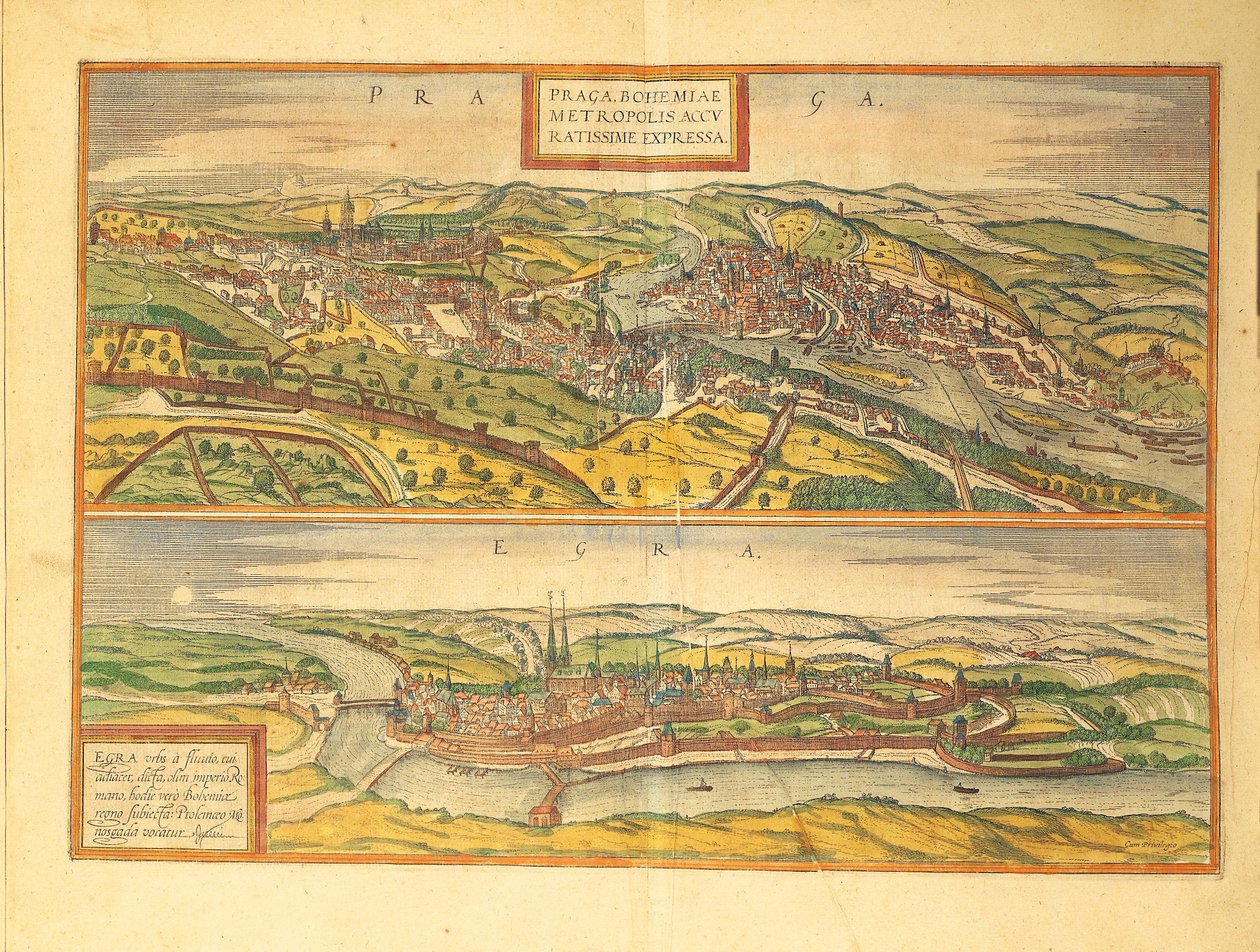 Praga y Cheb, Eger de Civitates Orbis Terrarum de Georg Braun and Hogenberg Franz