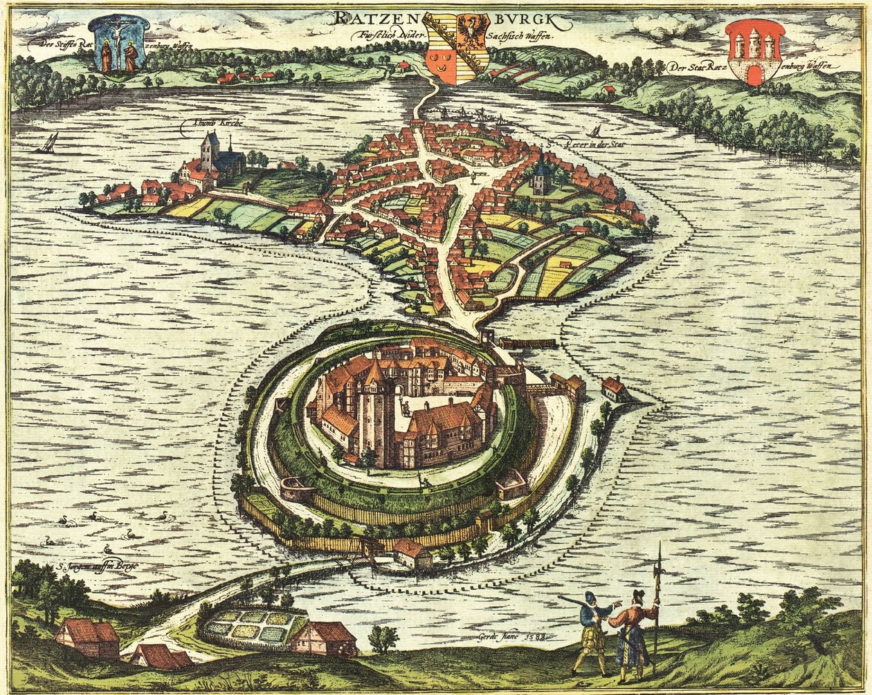 Ratzeburg, Alemania de Georg and Hogenberg Franz (1535 90) Braun