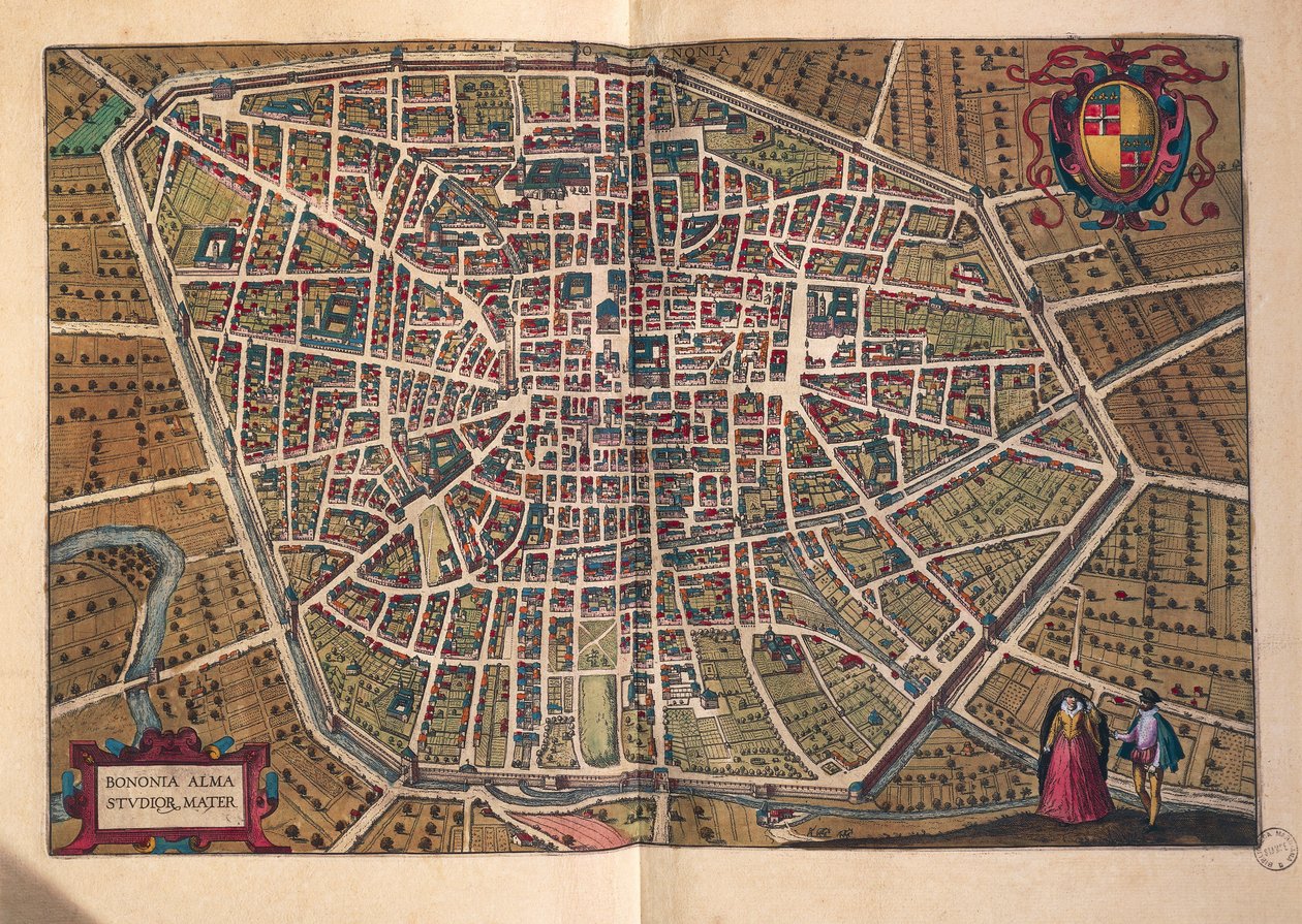 La ciudad de Bolonia, de Civitates Orbis Terrarum de Georg Braun and Hogenberg Franz