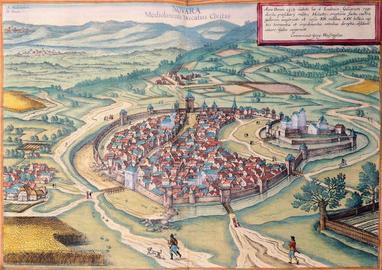 Vista de Novara de Georg Braun and Hogenberg Franz