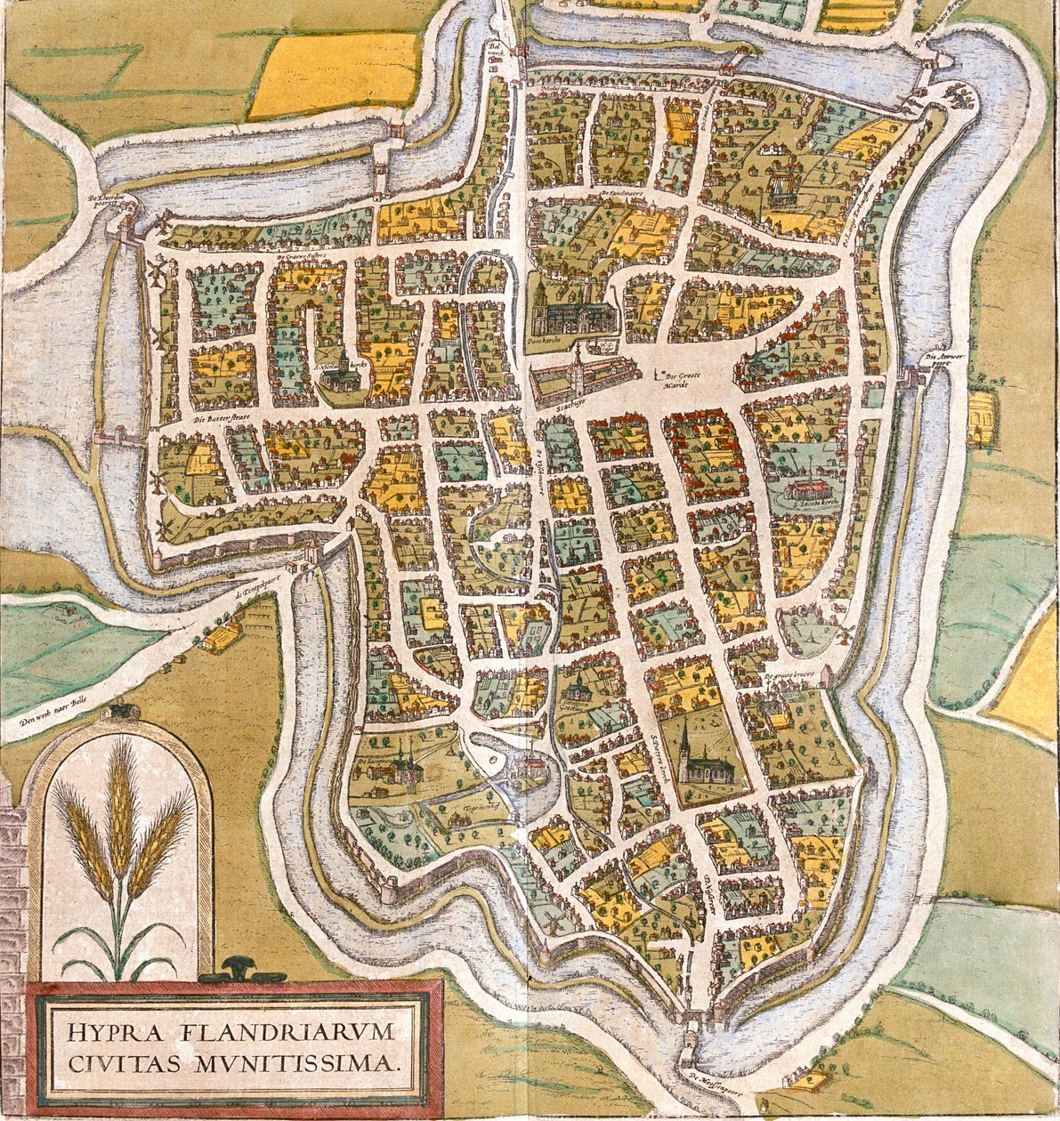 Ypres, Bélgica de Georg and Hogenberg Franz (1535 90) Braun