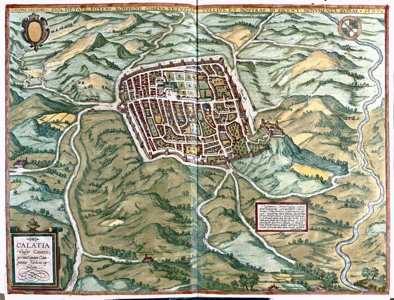 Caiazzo (provincia de Caserta), Italia de Georg Braun and Hogenberg Franz