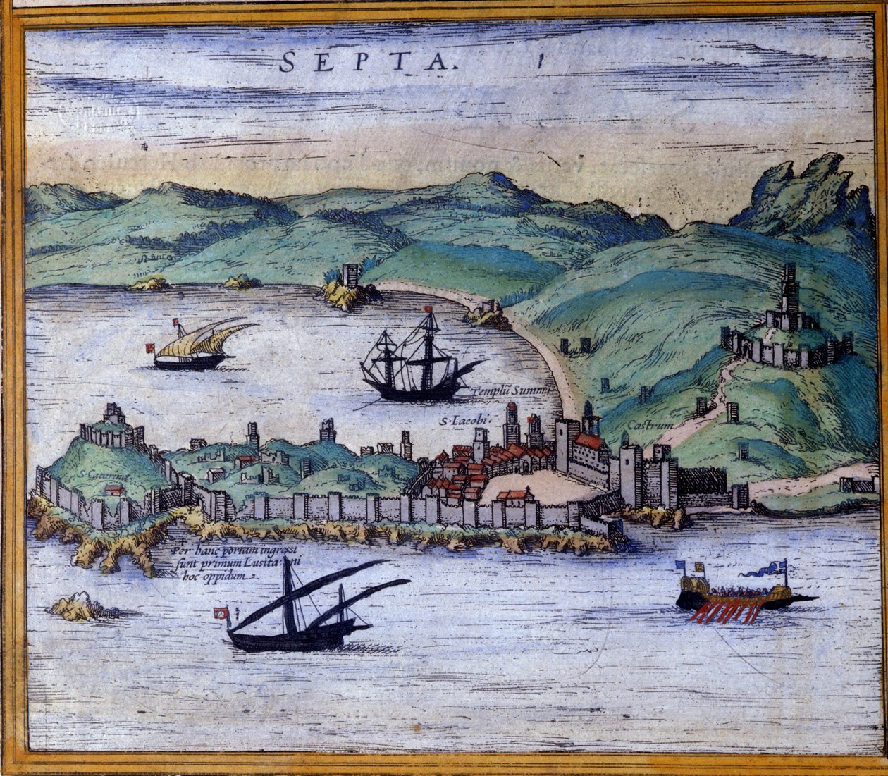 Ceuta, Marruecos, del Atlas “Civitates Orbis Terrarum” de Braun y Hogenberg de Georg Braun and Hogenberg Franz
