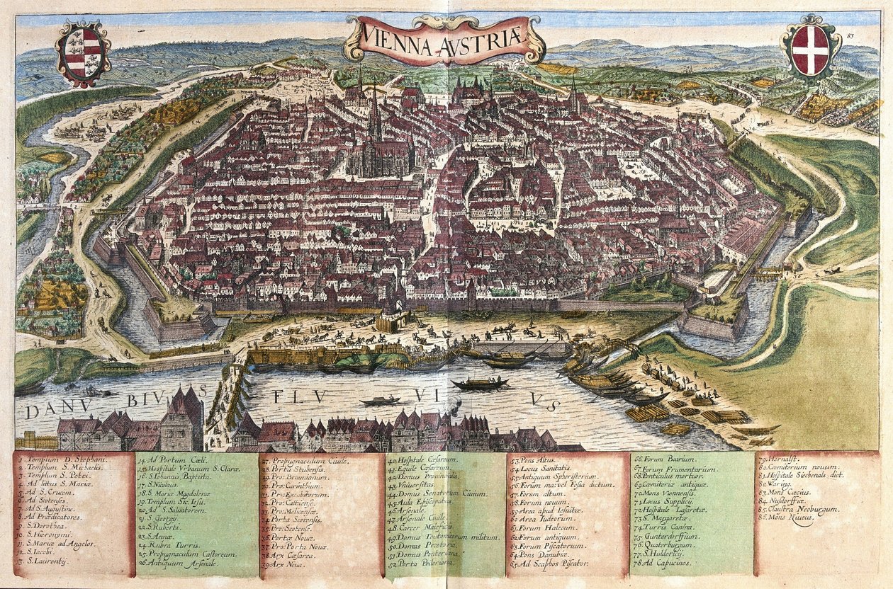 Viena, Austria de Georg Braun and Hogenberg Franz