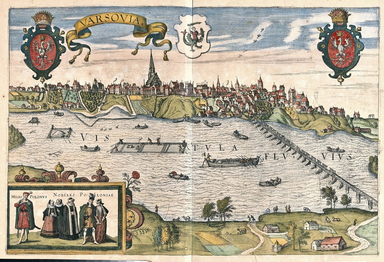 Varsovia, Polonia (grabado) de Georg Braun and Hogenberg Franz