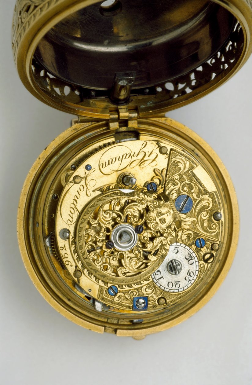 Reloj cilíndrico de oro con repetición de cuartos, 1744 de George , Moser, George Michael and Ward, John Graham