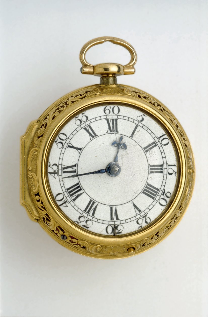 Reloj de cilindro con doble caja de oro con repetición de cuartos, 1744 de George , Moser, George Michael and Ward, John Graham