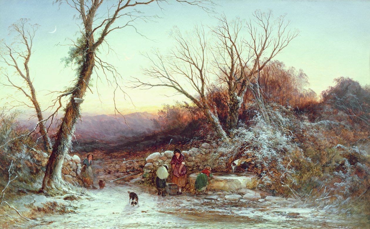 El Manantial al Borde del Camino: Tarde de Invierno de George Alfred Williams
